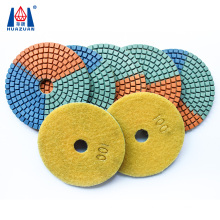 100mm Three Colors Crystal Glass Polishing Pad For Marble Granite